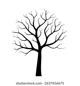 Bare tree silhouette winter nature illustration graphic design