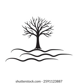 Bare tree vector art illustration.