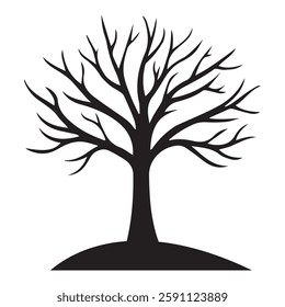 Bare tree vector art illustration.