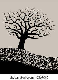 A bare vector tree background with space for text