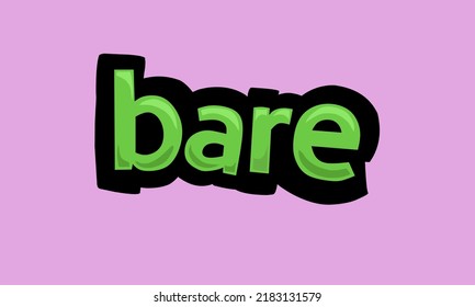 Diseño vectorial de escritura BARE sobre fondo rosa