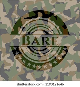 Bare written on a camo texture