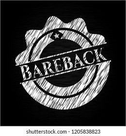 Bareback chalkboard emblem written on a blackboard