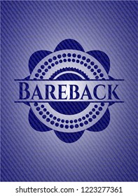 Bareback emblem with denim high quality background