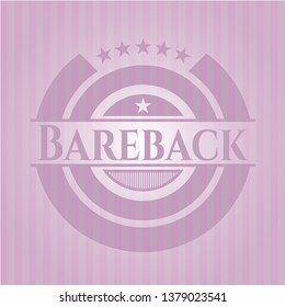 Bareback realistic pink emblem