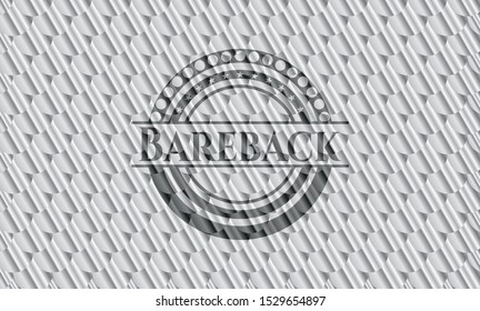 Bareback shiny silver emblem. Scales pattern. Vector Illustration. Detailed.