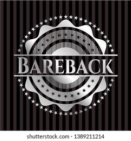 Bareback silvery badge or emblem. Vector Illustration. Mosaic.