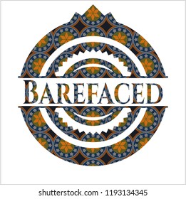 Barefaced arabesque style emblem. arabic decoration.