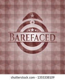 Barefaced red seamless badge with geometric pattern.