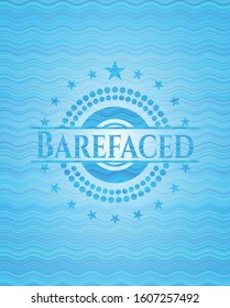 Barefaced sky blue water wave style emblem. Vector Illustration. Detailed.
