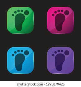 Barefoot four color glass button icon