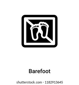 Barefoot icon vector isolated on white background, logo concept of Barefoot sign on transparent background, filled black symbol