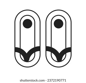 Barefoot sandals pair monochrome flat vector object. Stylish summer shoes. Editable black and white thin line icon. Simple cartoon clip art spot illustration for web graphic design