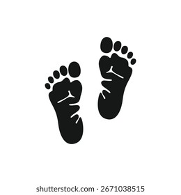 Ilustração de ícone de vetor pés descalços em um fundo branco. Design gráfico isolado para logotipos, símbolos e símbolos