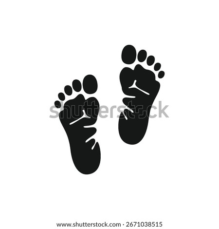 Barefoot vector icon illustration on a white background. Isolated footprint graphic design for logos, symbols, and emblems