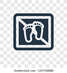 Barefoot vector icon isolated on transparent background, Barefoot transparency logo concept