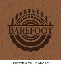 Barefoot vintage wood emblem. Vector Illustration.