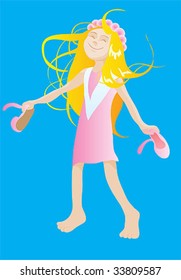 Barefooted blond