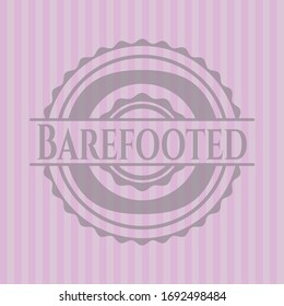 Barefooted pink emblem. Vector Illustration. Detailed.
