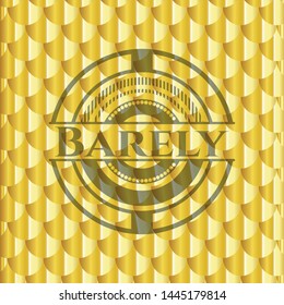 Barely gold badge or emblem. Scales pattern. Vector Illustration. Detailed.