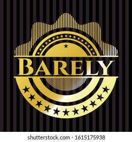 Barely golden emblem or badge. Vector Illustration. Detailed.