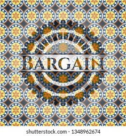 Bargain arabesque style emblem. arabic decoration.