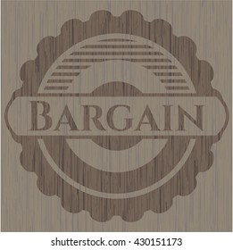 Bargain badge with wooden background
