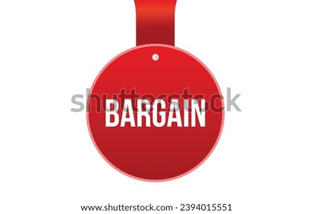Bargain banner design. Bargain icon. Flat style vector illustration.