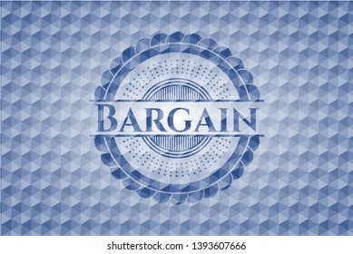 Bargain blue polygonal badge. Vector Illustration. Detailed.