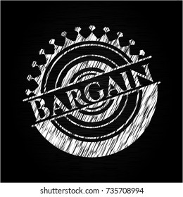 Bargain chalkboard emblem written on a blackboard