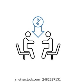 icono de línea de concepto de ganga. Ilustración de elemento simple. diseño de símbolo de esquema de concepto de ganga.