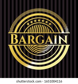 Bargain gold shiny emblem. Vector Illustration. Detailed.