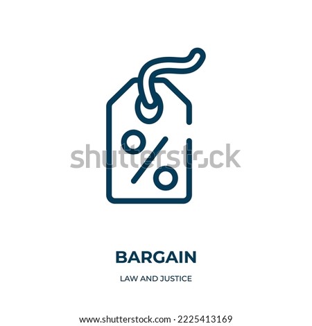 Bargain icon. Linear vector illustration from law and justice collection. Outline bargain icon vector. Thin line symbol for use on web and mobile apps, logo, print media.