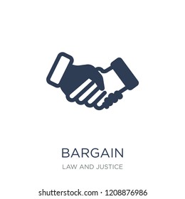 Bargain icon. Trendy flat vector Bargain icon on white background from law and justice collection, vector illustration can be use for web and mobile, eps10