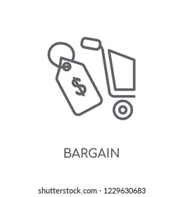 Bargain linear icon. Modern outline Bargain logo concept on white background from law and justice collection. Suitable for use on web apps, mobile apps and print media.