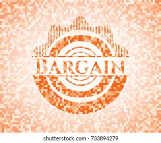Bargain orange mosaic emblem