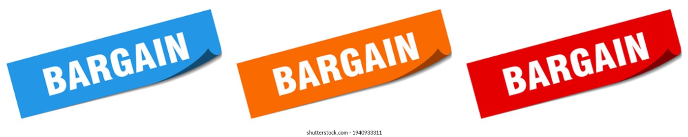 Bargain Paper Peeler Sign Set. Bargain Sticker