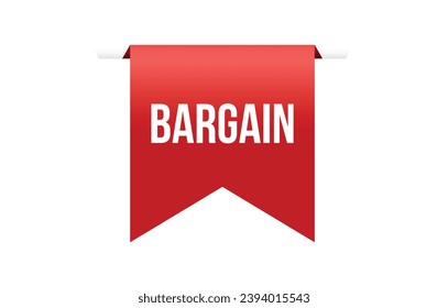 Bargain red vector banner illustration isolated on white background