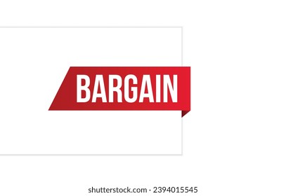 Bargain red vector banner illustration isolated on white background