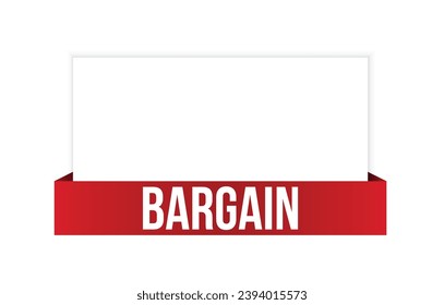 Ilustración de banner vectorial rojo de ganga aislada en fondo blanco