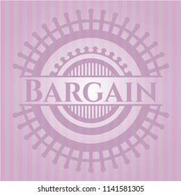 Bargain retro pink emblem