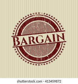 Bargain rubber stamp with grunge texture