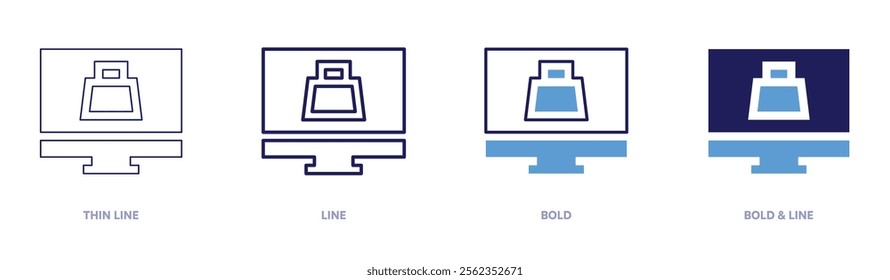 Bargain sales icon in 4 different styles. Thin Line, Line, Bold, and Bold Line. Duotone style. Editable stroke.