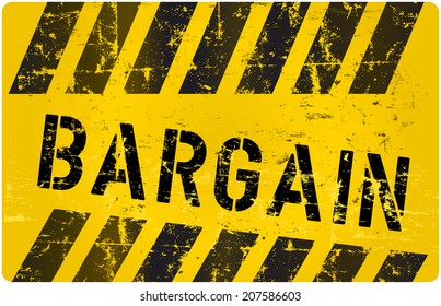 bargain sign, worn and grungy, vector scalable eps 10 