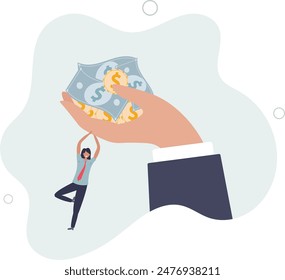 Bargain stock investment, employment in economic crisis, payment for employee or high risk high return in invest metaphor concept.flat illustration