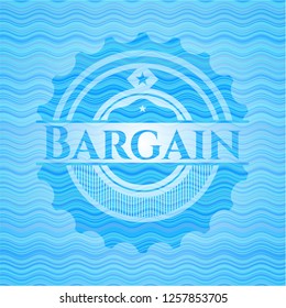 Bargain water wave style emblem.