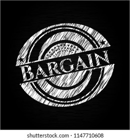 Bargain written on a blackboard