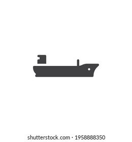Icono vectorial de barcaza. signo plano relleno para concepto móvil y diseño web. Icono de glifo de barco de carga. Símbolo, ilustración del logotipo. Gráficos vectoriales