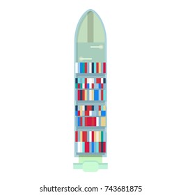 Barge icon. Cartoon illustration of barge vector icon for web