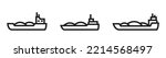 barge line icon set. river cargo vessel symbols. isolated vector images in simple style